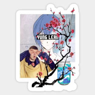 yung lean anime vaporwave aesthetics Sticker